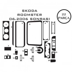Skoda Roomster 06-15 22 Parça Konsol Maun Kaplama