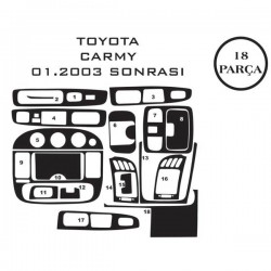 Toyota Camry 02-06 18 Parça Konsol Maun Kaplama