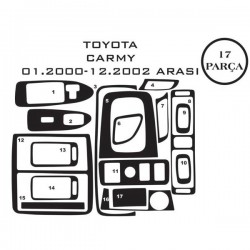 Toyota Camry 02-06 17 Parça Konsol Maun Kaplama