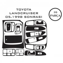 Toyota Land Cruiser 98-07 16 Parça Konsol Maun Kaplama