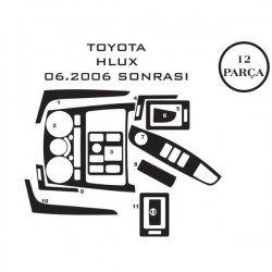 Toyota Hilux 04-15 12 Parça Konsol Maun Kaplama