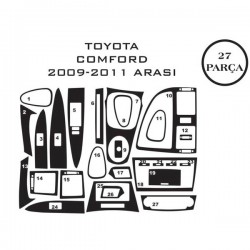 Toyota Comfort 09-11 27 Parça Konsol Maun Kaplama