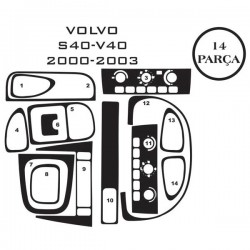 Volvo S40 04-12 14 Parça Konsol Maun Kaplama