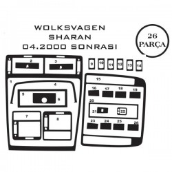 Volkswagen Sharan 00-04 26 Parça Konsol Maun Kaplama