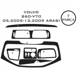 Volvo S60 00-09 7 Parça Konsol Maun Kaplama