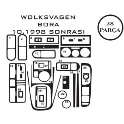 Volkswagen Bora 99-05 28 Parça Konsol Maun Kaplama