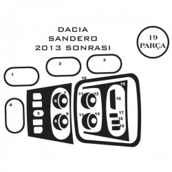 Dacia Sandero 12- 19 Parça Konsol Maun Kaplama